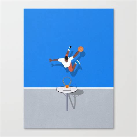Shooting Hoops Basketball Court Illustration Canvas Print By From