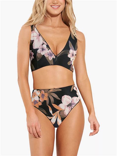 Maaji Aloha Longline Triangle Bikini Top Blackmulti S