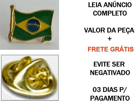Cláudio Sturki Pin Broche Bandeira Do Brasil Banhando A Ouro E