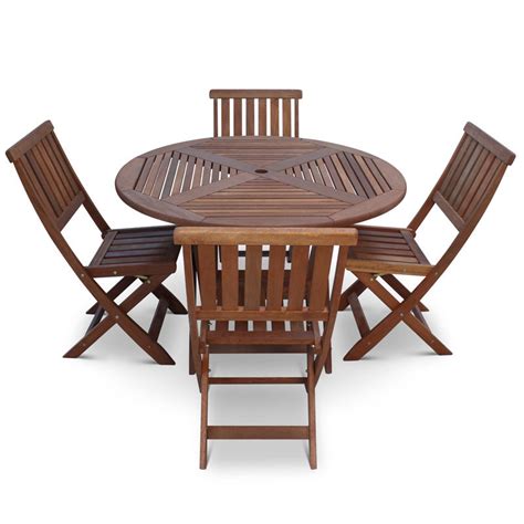 Wooden Garden Table and 4 Chairs - Homegenies