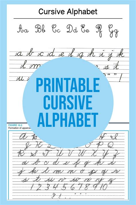 Cursive Letters Alphabet Chart Printable