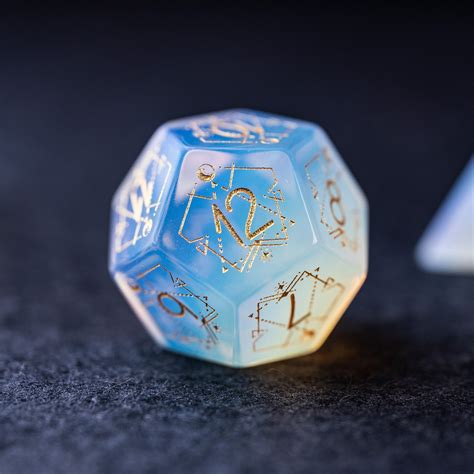 Full Set Opalite Polyhedral Dice Set Dnd Dice Set Dungeons Etsy