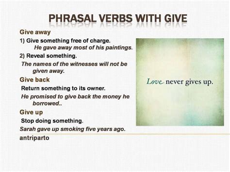 Phrasal Verbs With Give Materials For Learning English