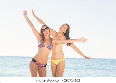 Beautiful Women Having Fun Beach Stock Photo Shutterstock