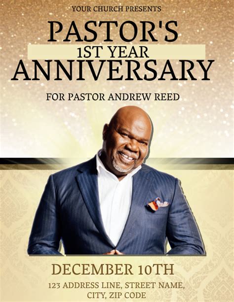 Church Pastoral Anniversary Flyer Template Postermywall