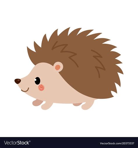 Adorable Hedgehog In Modern Flat Style Vector Vector Illustration