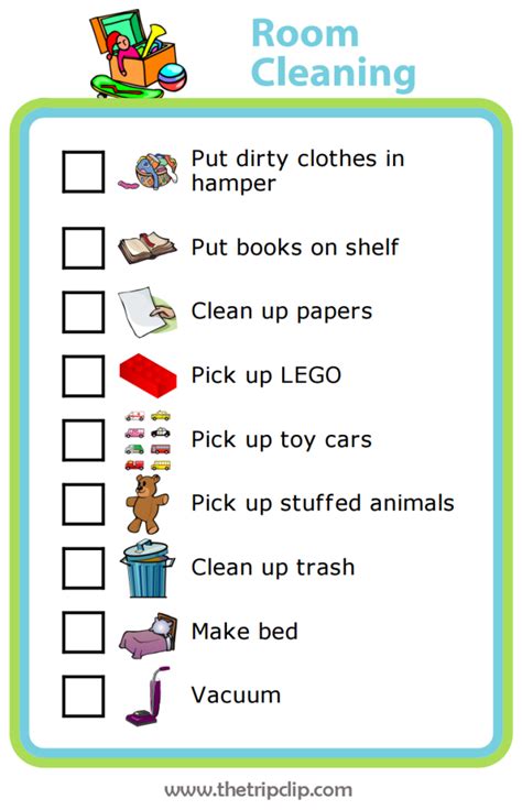 Week 5 Room Cleaning Checklist Chores For Kids Clean Room Checklist