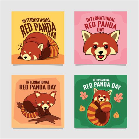 International Red Panda Day Social Media Template 11188052 Vector Art