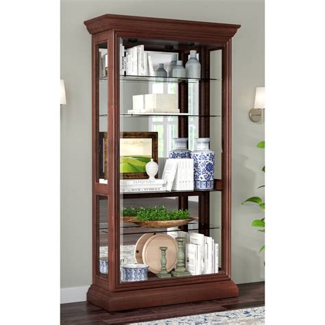 The most common curio cabinet with glass doors material is wood. Darby Home Co Nancy Eden Lighted Curio Cabinet & Reviews ...