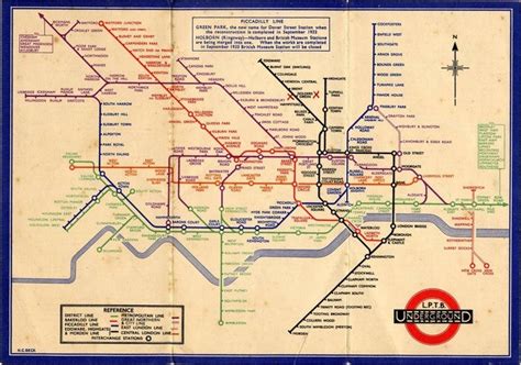 Harry Beck Tube Map Design First Topographical Underground Map