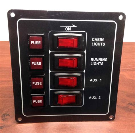 Marine Boat Black Aluminum Switch Panel Ip65 12v Illuminated Switch