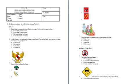 Dalam membuat soal pas k13 kelas 6 semester 1 ada lima tema yang harus di pisah pisahkan. Soal PAS Kelas 3 SD/MI: Tema 8 - antapedia.com