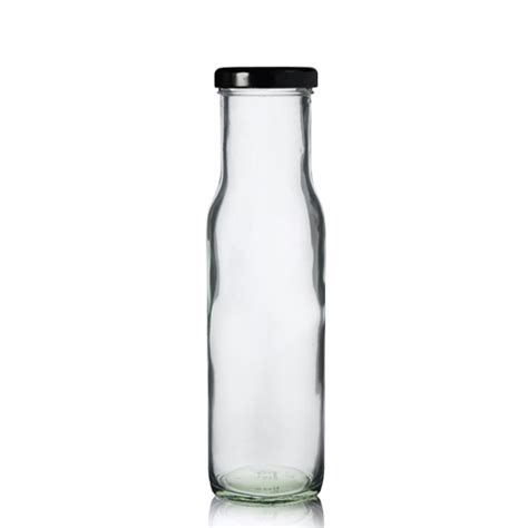 250ml Round Glass Sauce Bottle With Twist Lid Uk