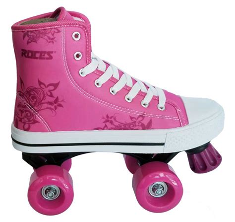 Roces Girls Casual Quad Roller Skates Pink Front Stopper Sneaker Style