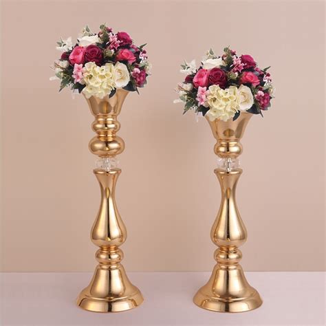 45cm Or 50cm Tall Gold Flower Stand Metal Flower Vases Table