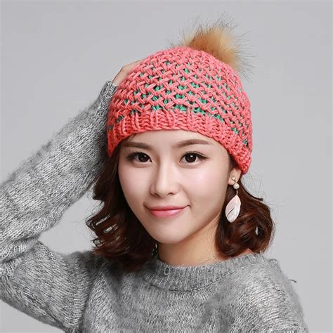 Womens Winter Hat Knitting Woollen Beanie Casual Warm Hat Cap Women