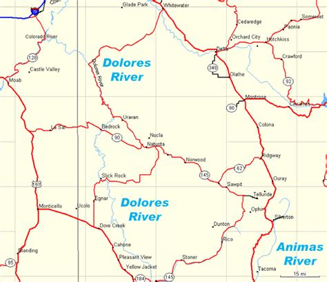Dolores River Raft Trips Map