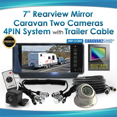 7 Rearview Monitor Caravan 2 Reversing Camera 4pin System Kit Ccd