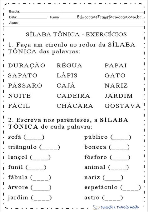 Sílaba Tônica Da Palavra ônibus