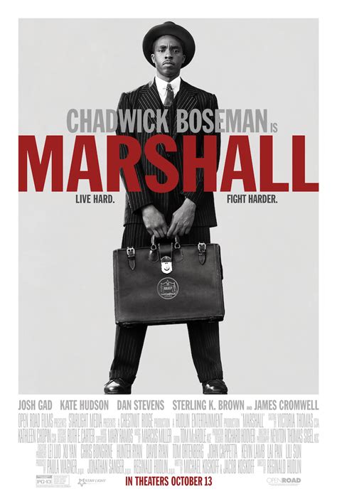 Because marshall is based on a real case that thurgood marshall worked before he became the first black supreme court justice, what i'm about to say isn't technically a spoiler. Official Poster for MARSHALL Starring Chadwick Boseman ...