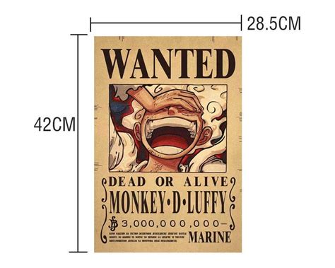 Luffy Wanted Poster One Piece Poster Manga Billion Bounty Etsy Hong Kong