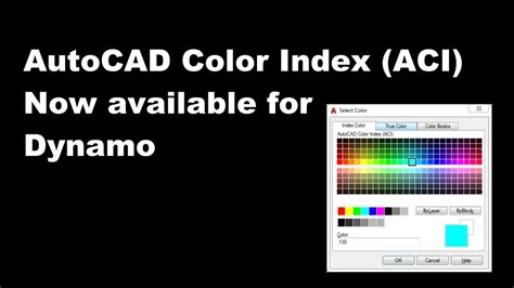 Autocad Color Index Aci Now Available For Dynamo Youtube