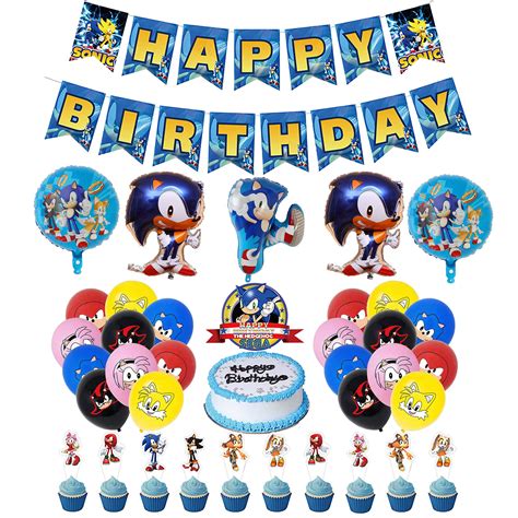 Buy Party Supplies Sonic Birthday Decorations Sonic Hedgehog Balloons