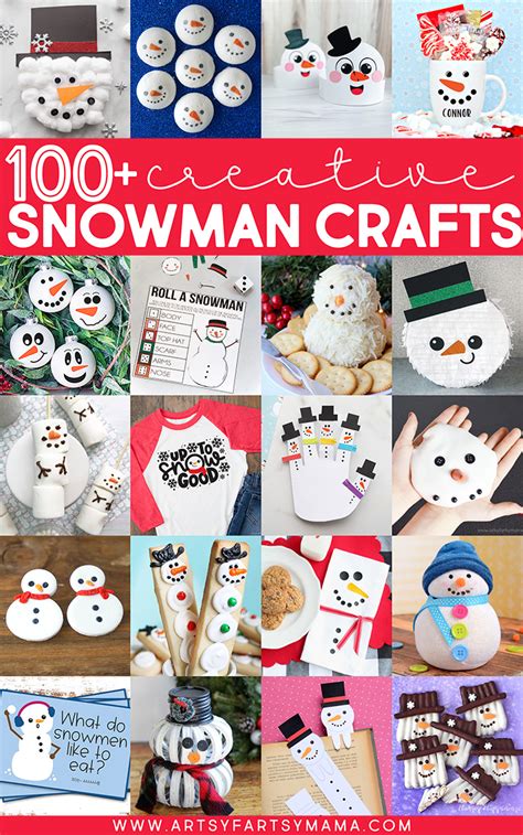 100 Creative Snowman Craft Ideas Artsy Fartsy Mama
