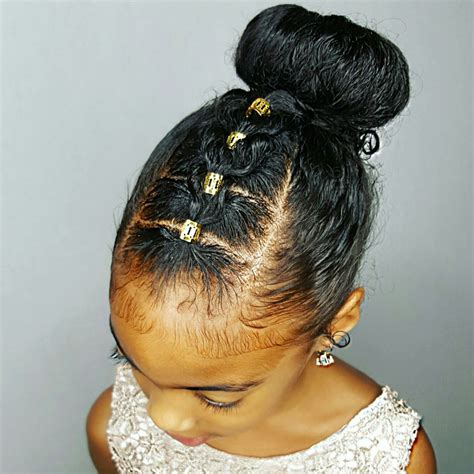 Bun Hairstyles For Little Black Girls Wavy Haircut