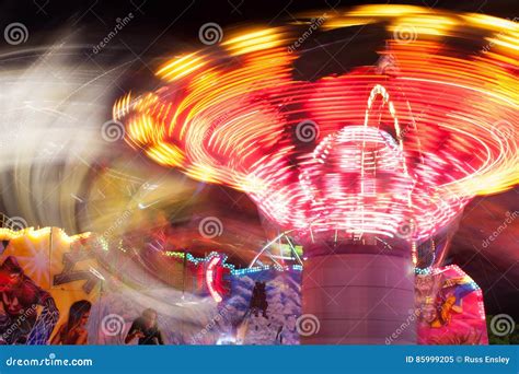 motion blur of fast moving carnival ride editorial image image of carnival fair 85999205