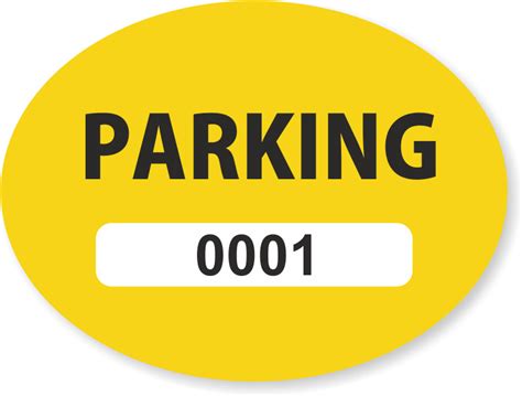 In Stock Parking Decals Order Prenumbered