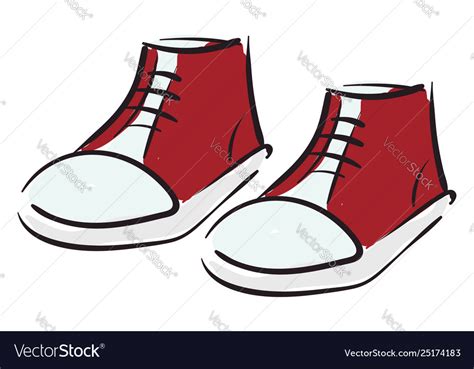 Clipart A Pair Red Kids Shoes Or Color Royalty Free Vector