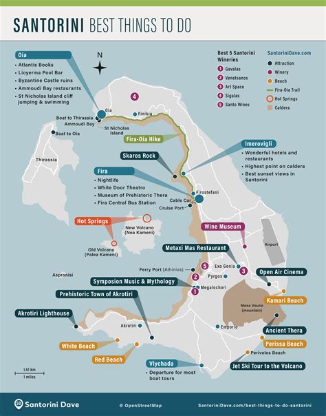 Maps Of Santorini Hotels Towns Beaches Hikes Ferry Port