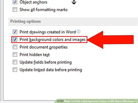 How To Print A Background Colour In Ms Word Windows 7 4 Steps