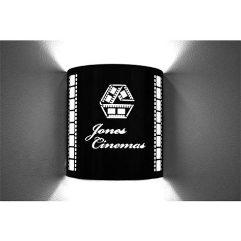 Image Improved Laser Cut Custom Theater Logo Wall Sconce Black