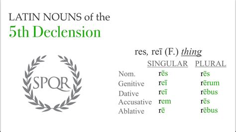 5th declension nouns youtube