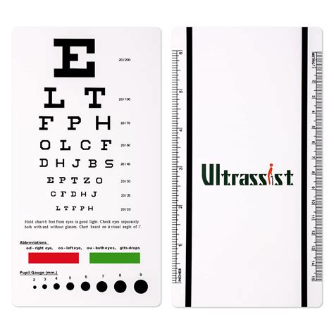 Buy Ultrassist Snellen Eye Chart Pocket Size Eye Testing Chart Feet