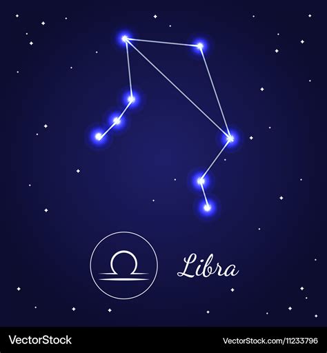 Libra Zodiac Sign Stars On Cosmic Sky Royalty Free Vector