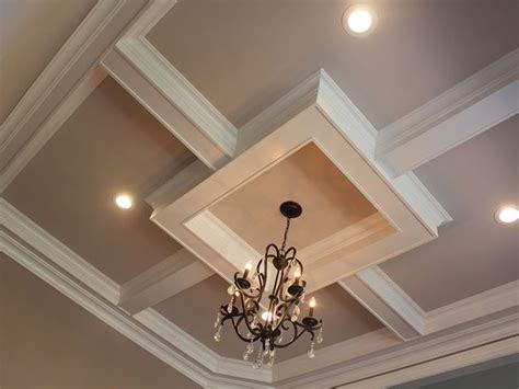 Stylish Ceiling Designs Coffered And Tray Ceiling Installation In