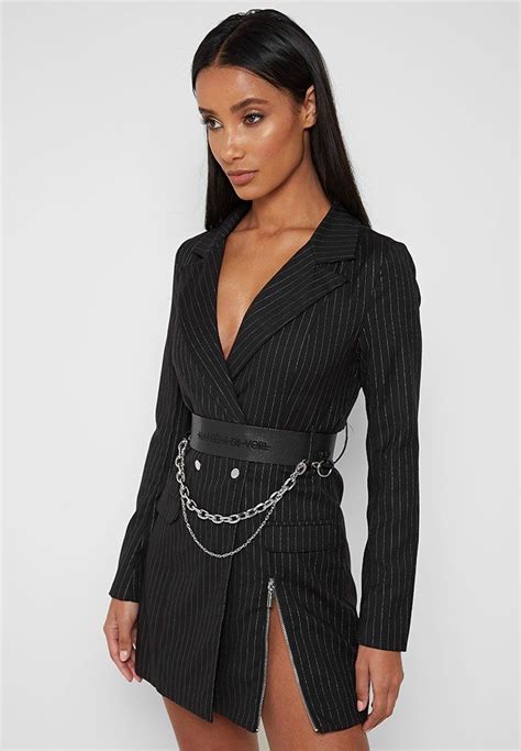 pinstripe blazer dress black manière de voir classy outfits fashion inspo outfits