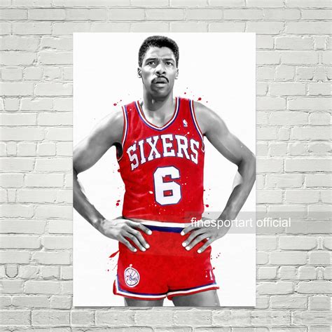 Julius Erving Philadelphia Poster Canvas Basketball Print Etsy