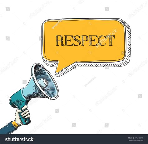 Respect Word Speech Bubble Sketch Drawing Stock Vector 375218647