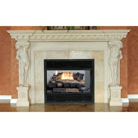 Natural Gas Fireplace Insert Fake Faux Logs Ventless Thermostat 24 Inch