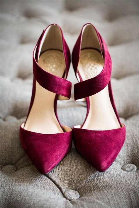 Burgundy Suede Vince Camuto Heels Pointed Toe Bridal Shoes Nyk