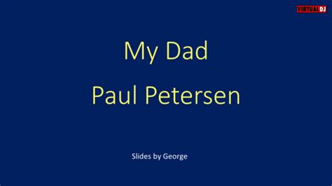 Paul Petersen My Dad Karaoke Youtube
