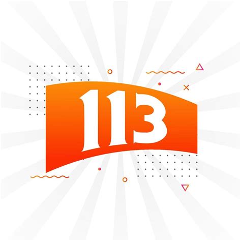 113 Number Vector Font Alphabet Number 113 With Decorative Element