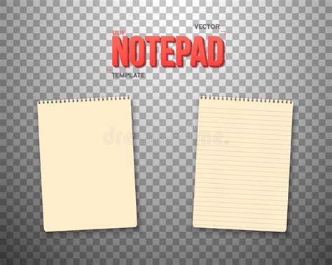 Vector Notepad Template Realistic Vector Blank Notepad Textbook Stock