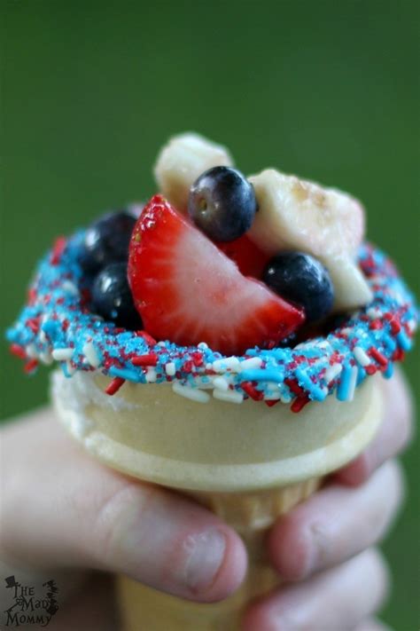 Red White And Blue Fruit Cones · How To Make A Fruit