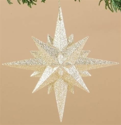 5 Winters Beauty Gold Glittered Moravian Star Christmas Ornament