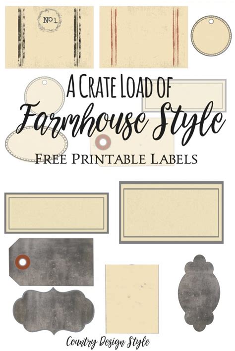 Farmhouse Style Labels Country Design Style